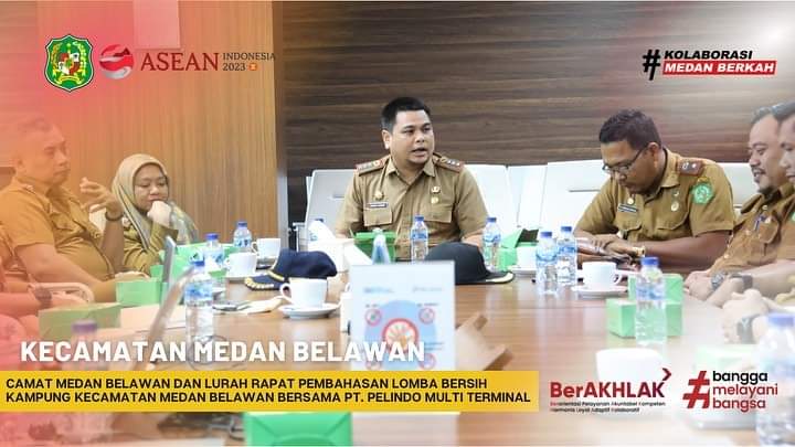 Camat medan belawan dan lurah rapat pembahasan lomba bersih kampung kecamatan medan belawan bersama PT. PELINDO MULTI TERMINAL